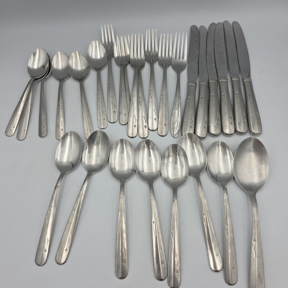 Imperial STAR TIME Mid Century Stainless Flatware - 28 Pieces